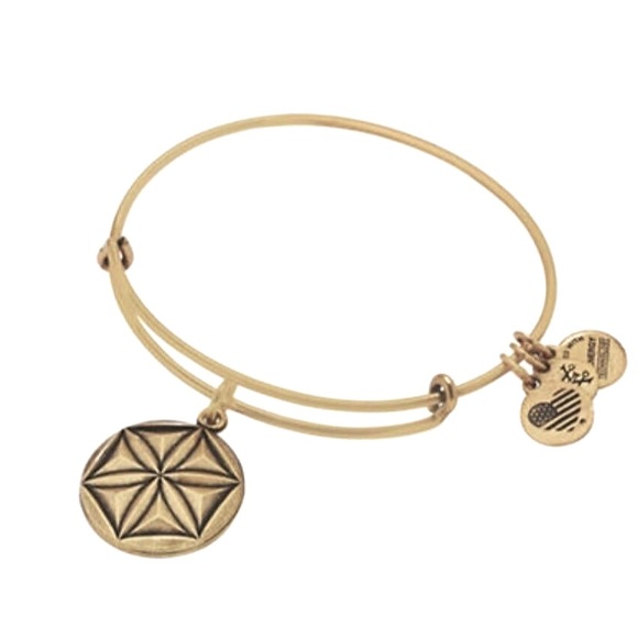 ALEX AND ANI Geo Flower Charm Bangle Bracelet - Picture 2 of 4